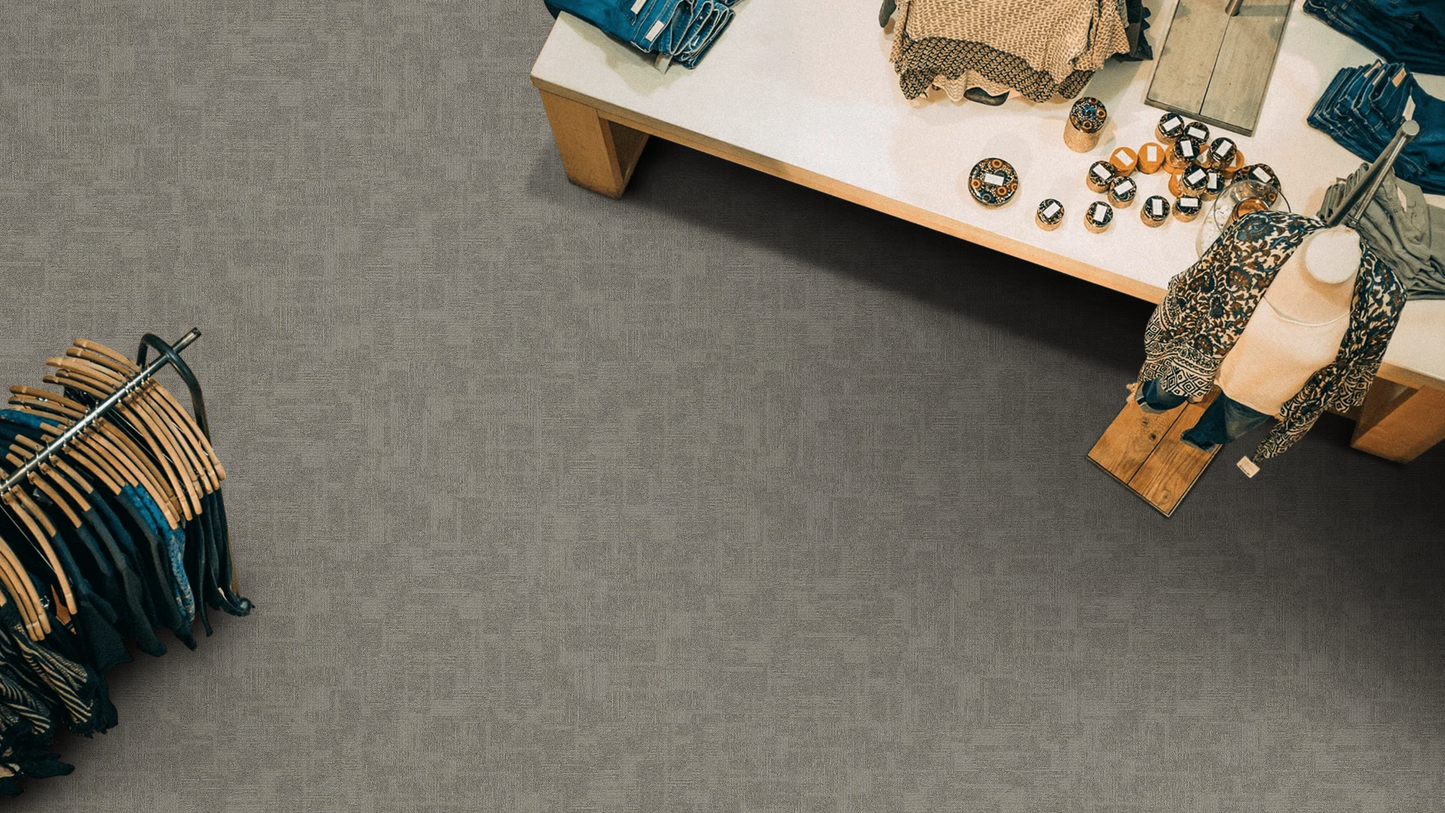 Territory Patterned Textured Loop Pile Carpet Tile